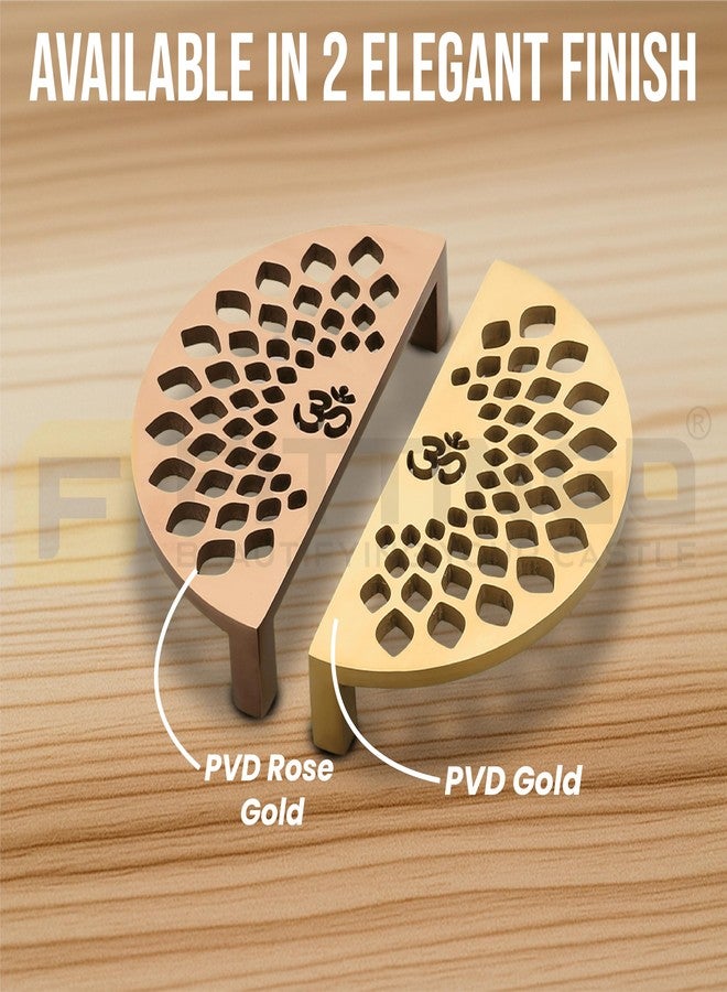 Fittingo Om Design Cabinet Handle/5 Inch Door Handles for Wardrobe/Door Handle/Stainless Steel (PVD Gold) Set of 1 - Image 4